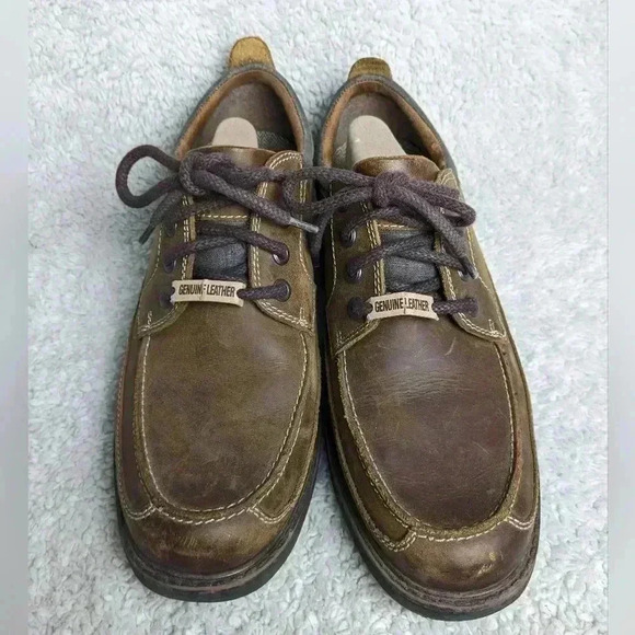 DOCKERS Men loaffers shoes size 11 leather tan  color - Picture 2 of 11